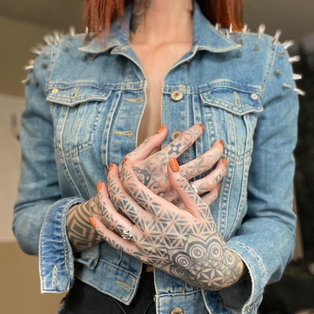 Top shop spiked custom denim jacket